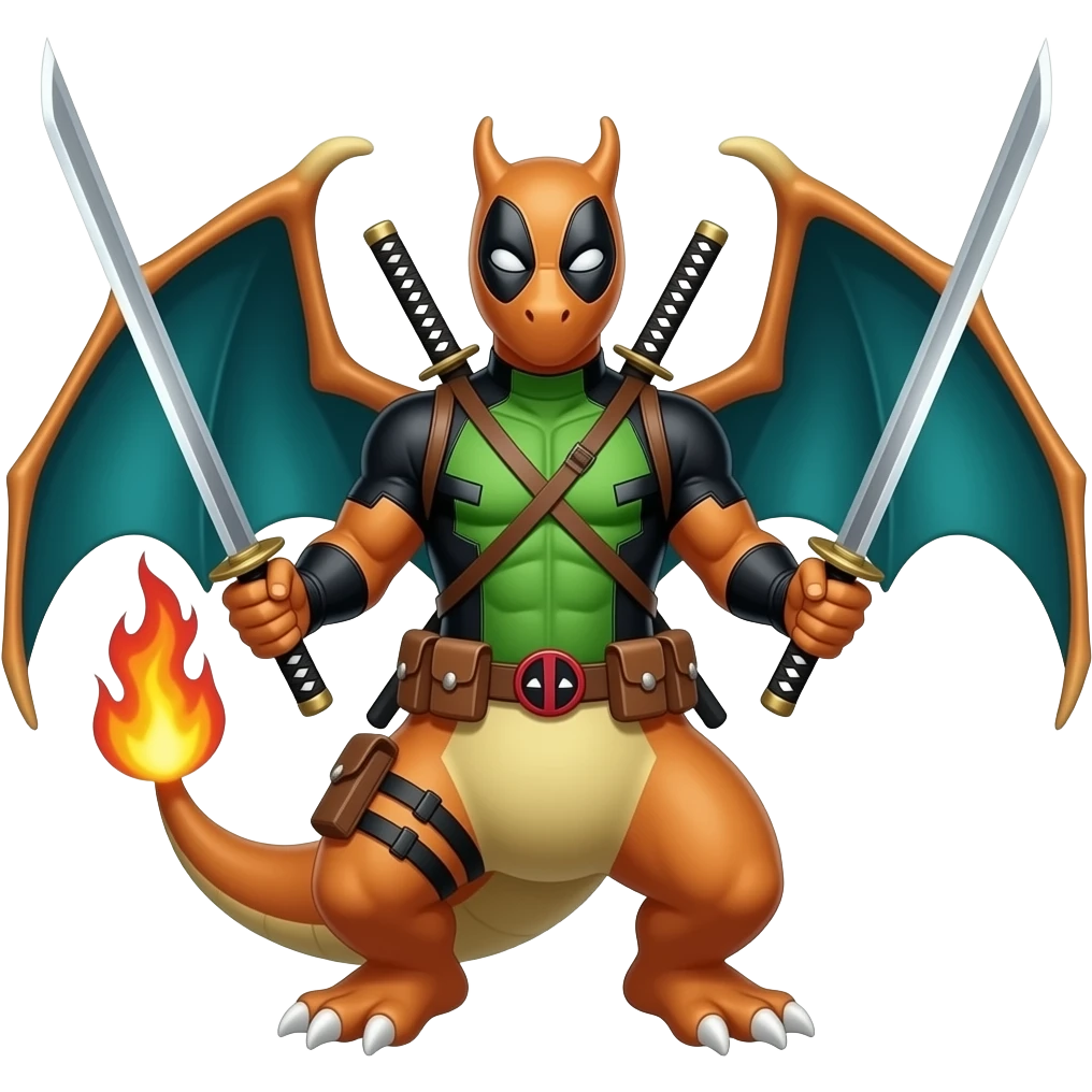 Charizard and Deadpool combined emoji