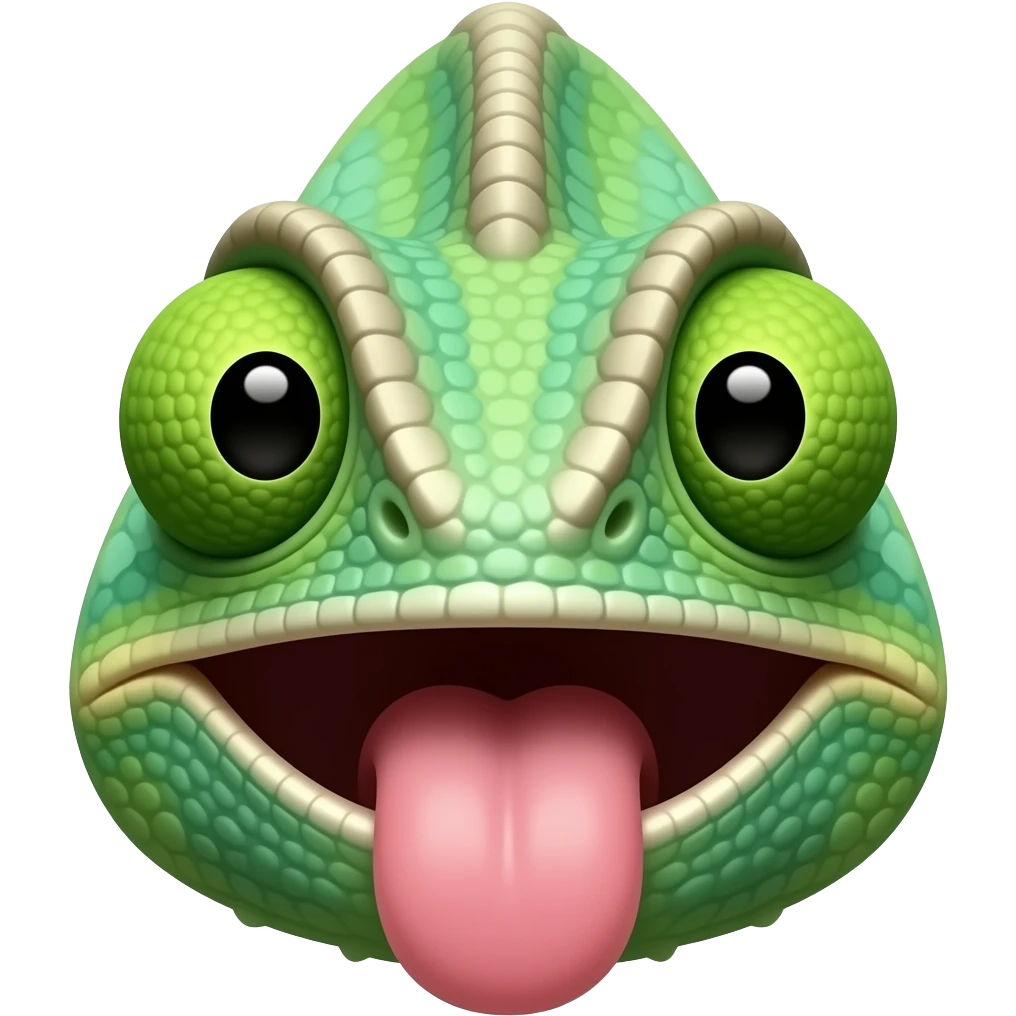 chameleon sticking its tongue out emoji