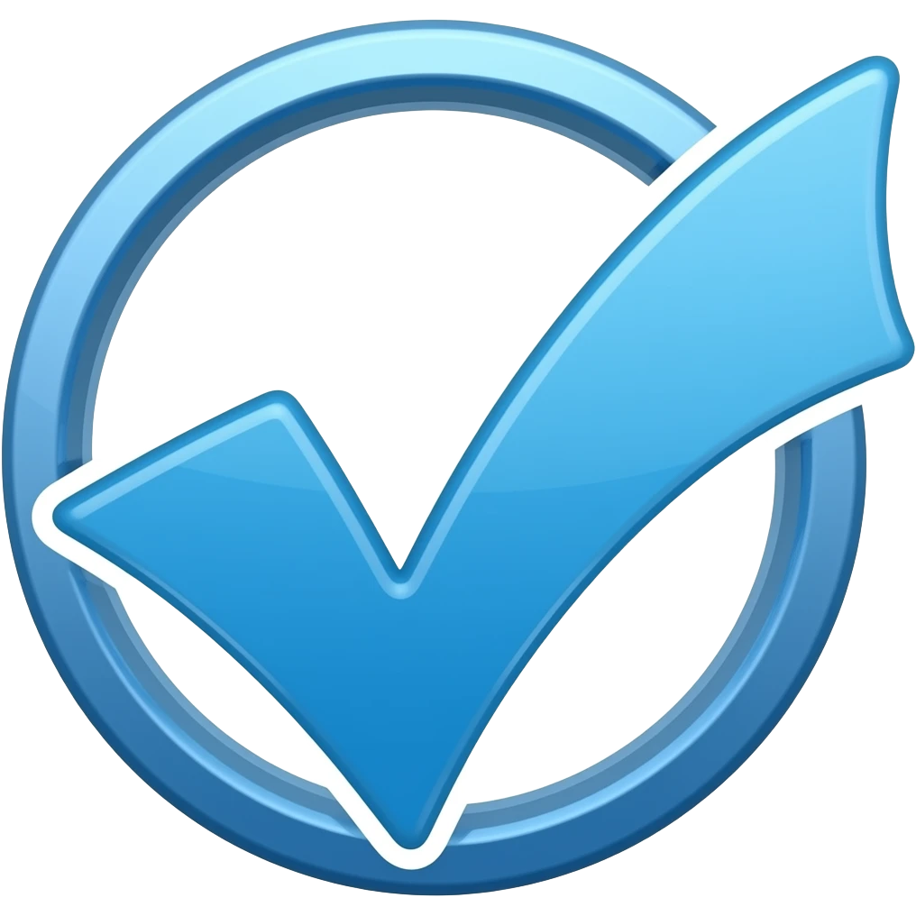 Blue tick emoji