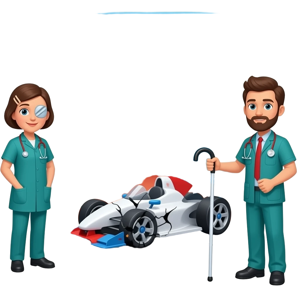 🏎️👨‍🦯💥🏥🩼🤒🤕 emoji
