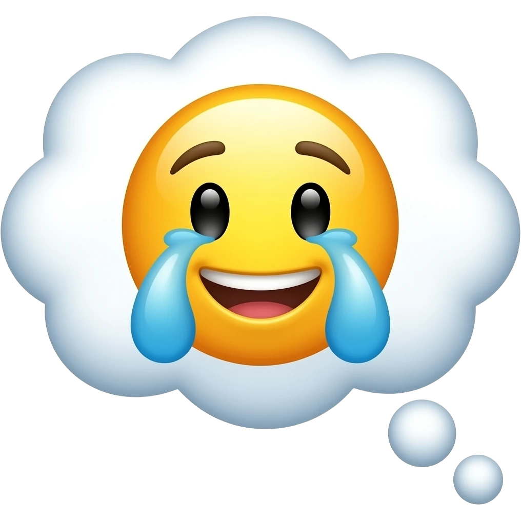A smile emoji crying in mind emoji