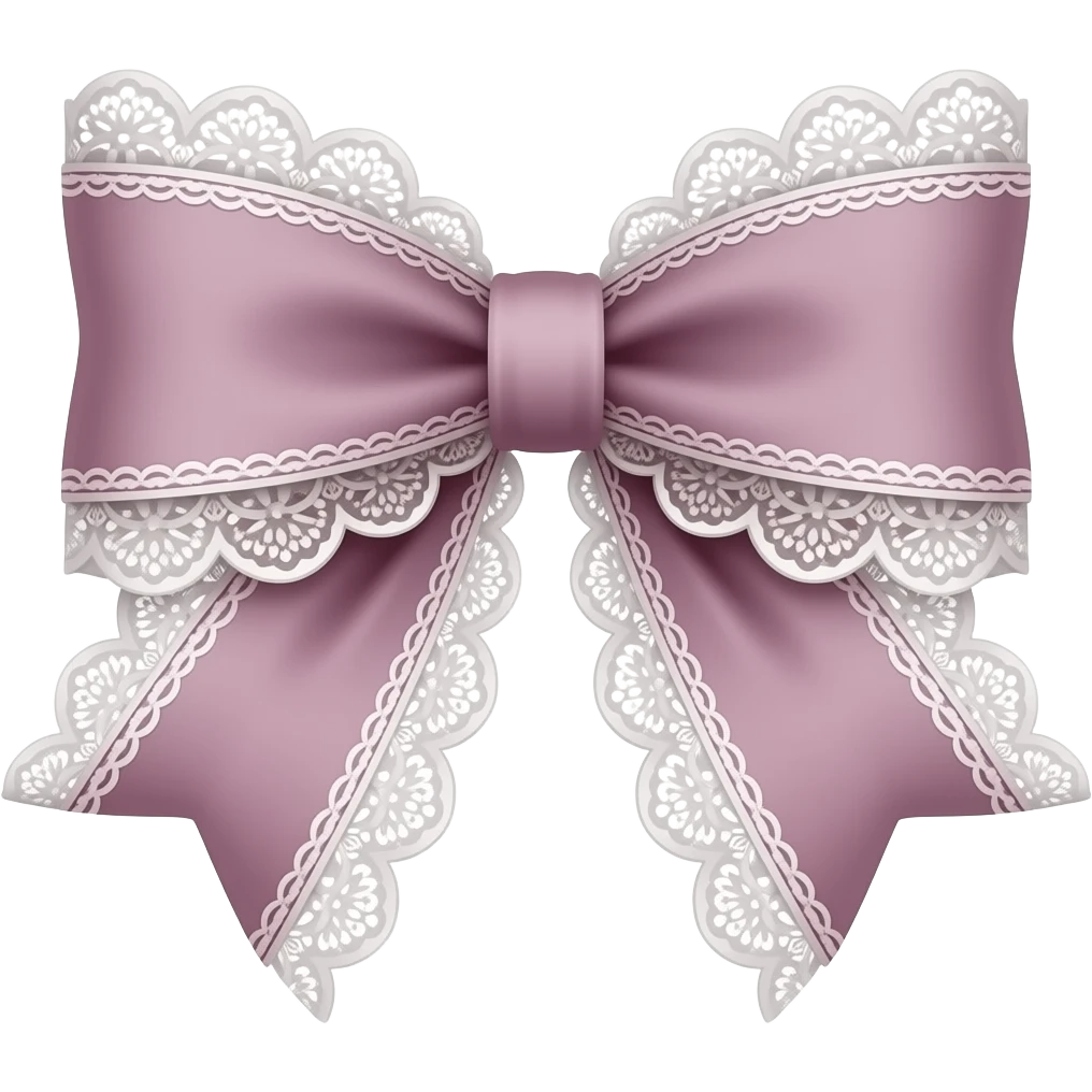 vintage rococo mauve bow with lace and frills emoji