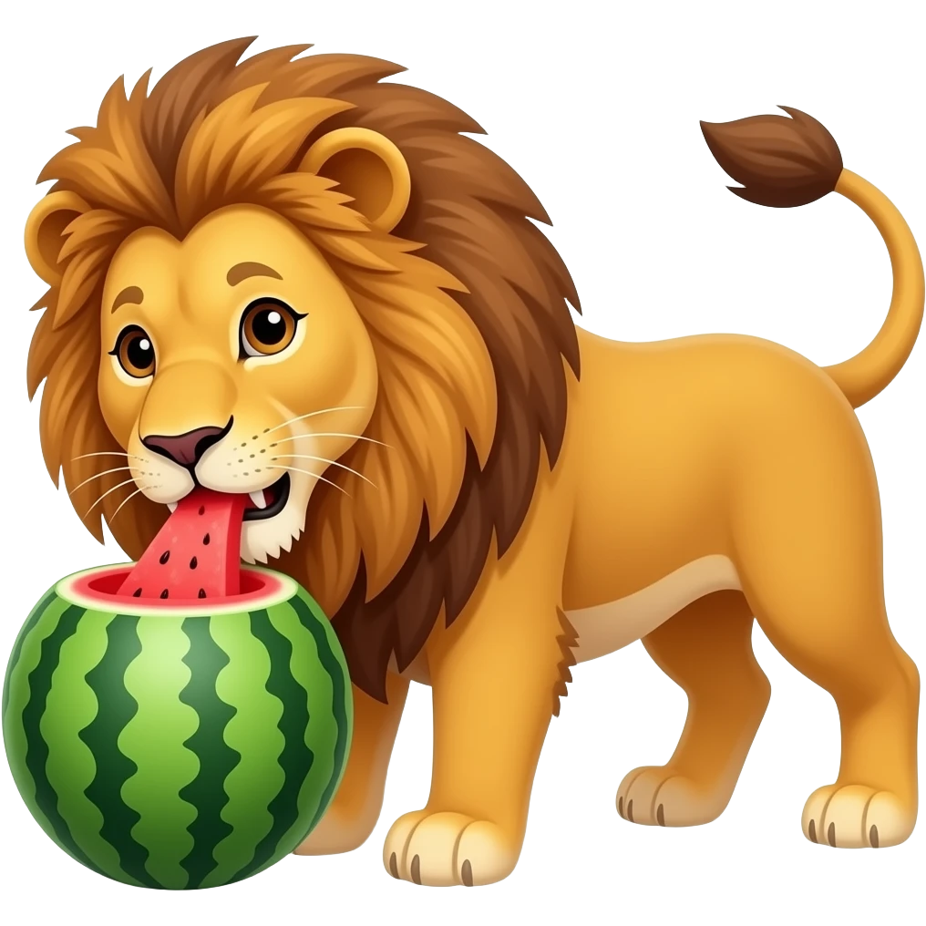 lion watermelon emoji