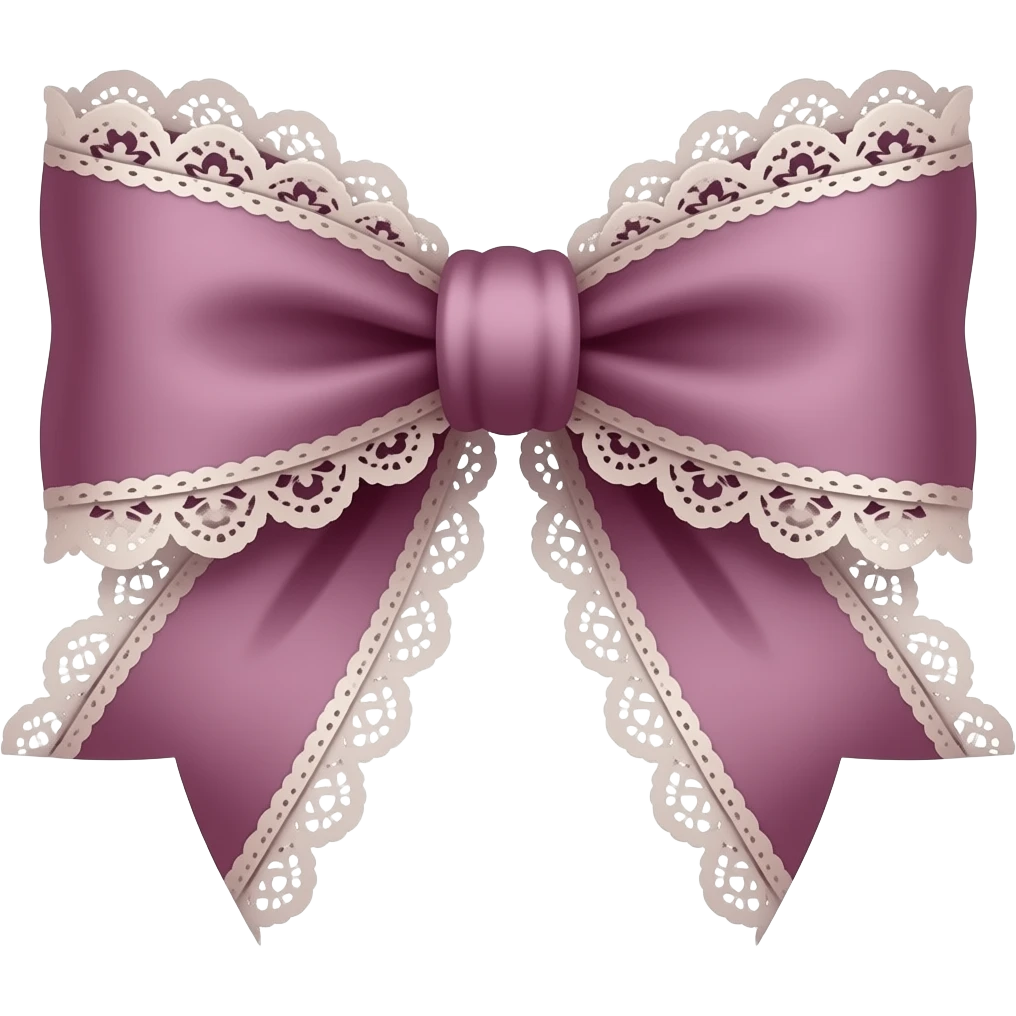 vintage rococo mauve bow with lace and frills emoji