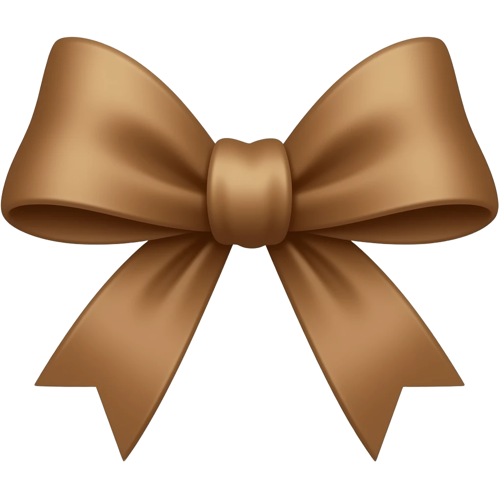 Thin brown bow emoji