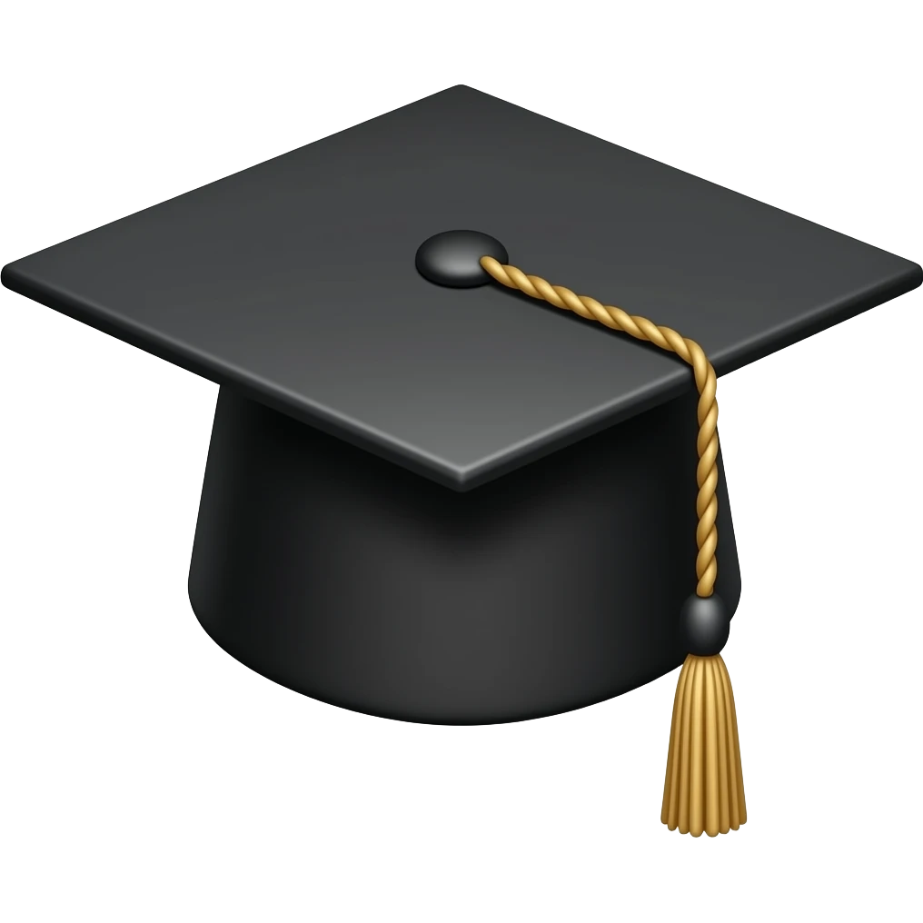 black grad cap emoji