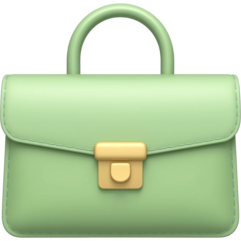light green modern purse emoji