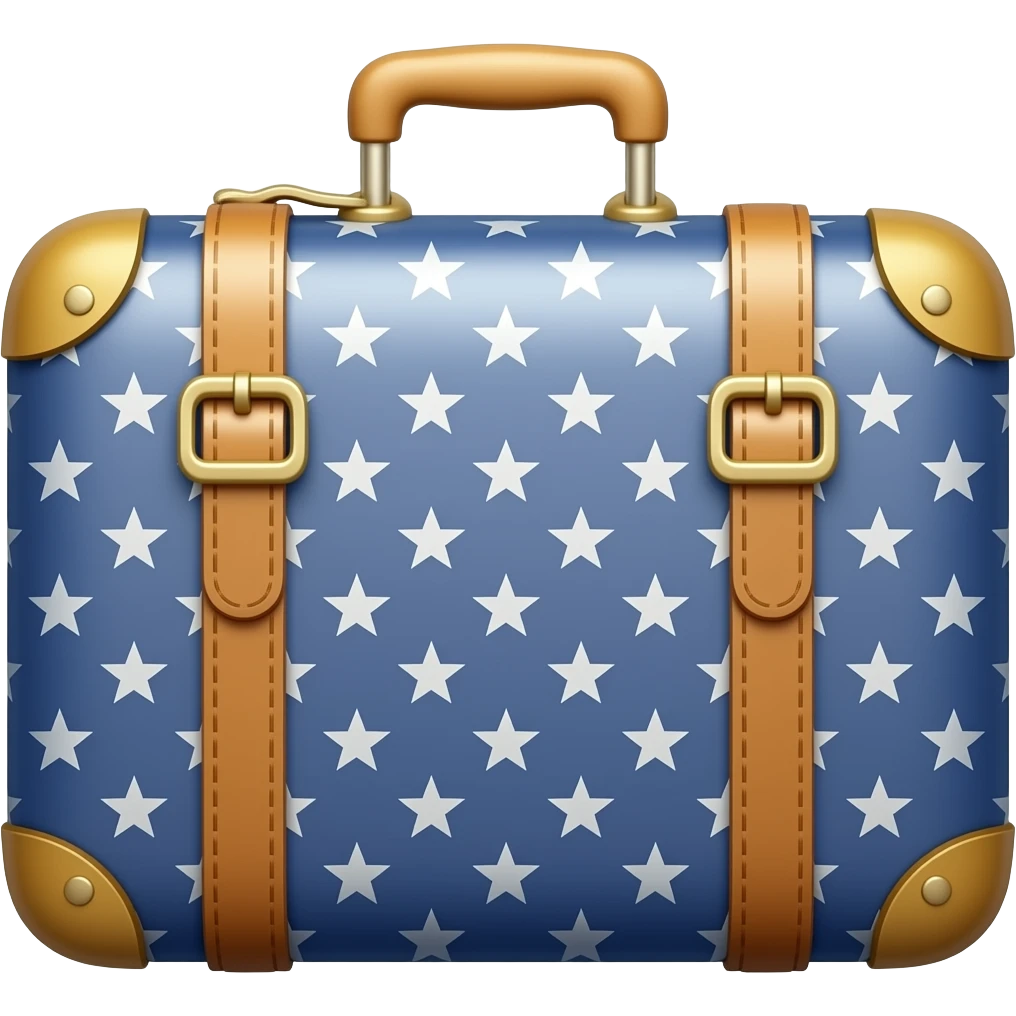 star patterned suitcase emoji