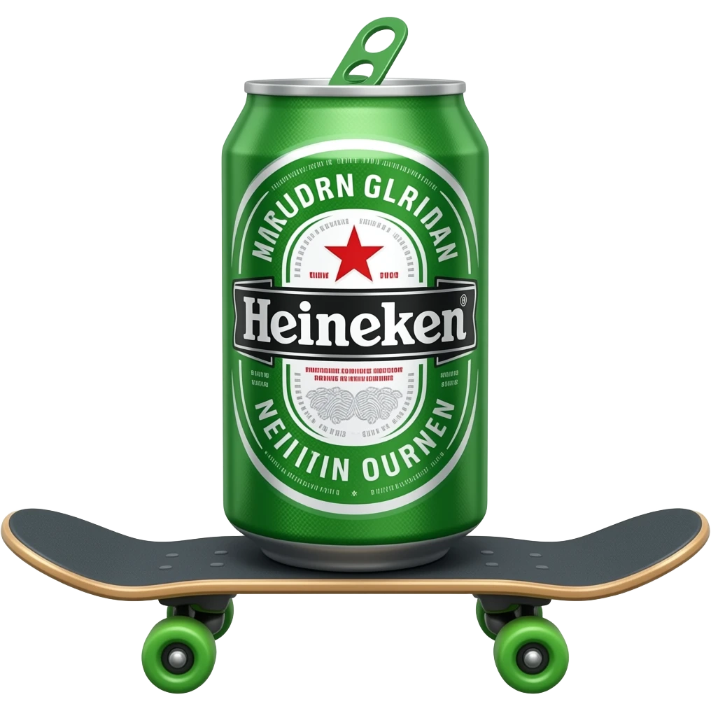 Heineken on skateboard emoji
