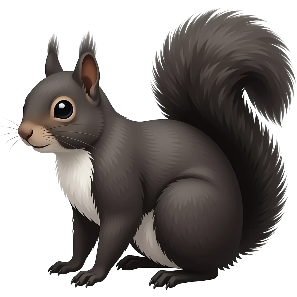 Black grey squirell emoji