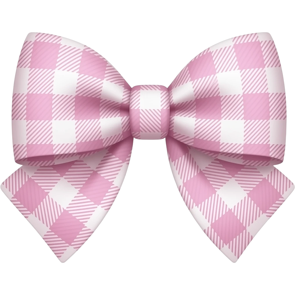 Light pink plaid coquette bow emoji
