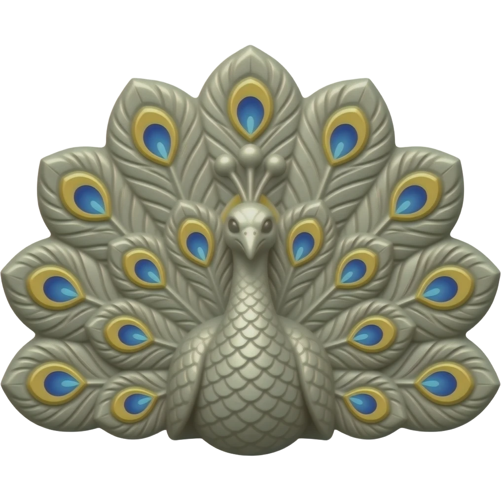 Peacock stone statue emoji