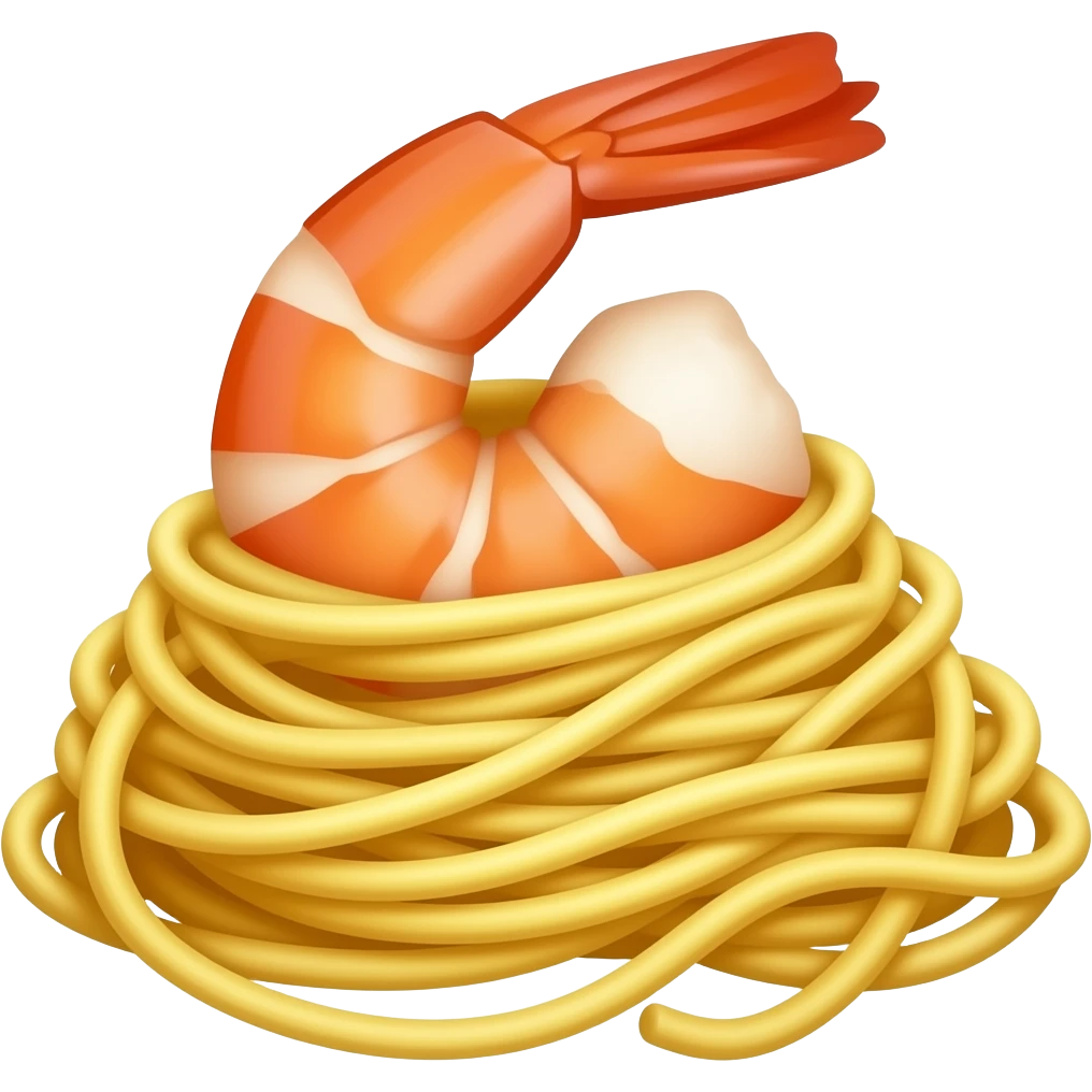 Shrimp Spaghetti emoji