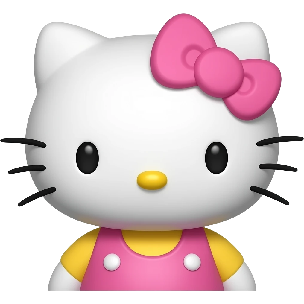 Silver and pink hello Kitty emoji
