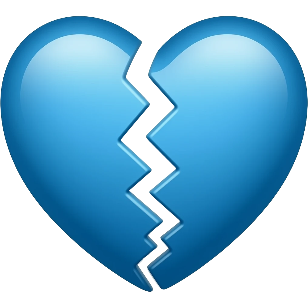 Corazón azul roto emoji