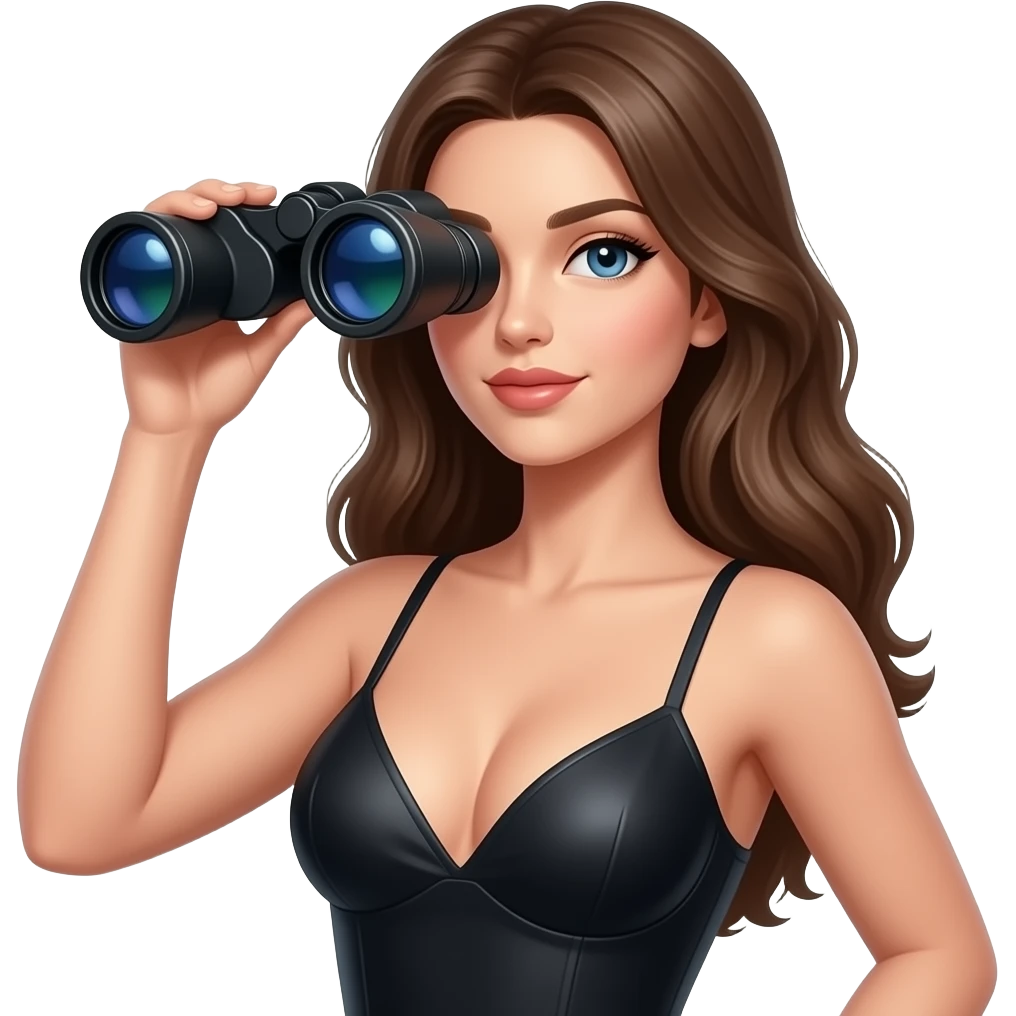 Realisting woman sexy pose model holding a handheld bn emoji