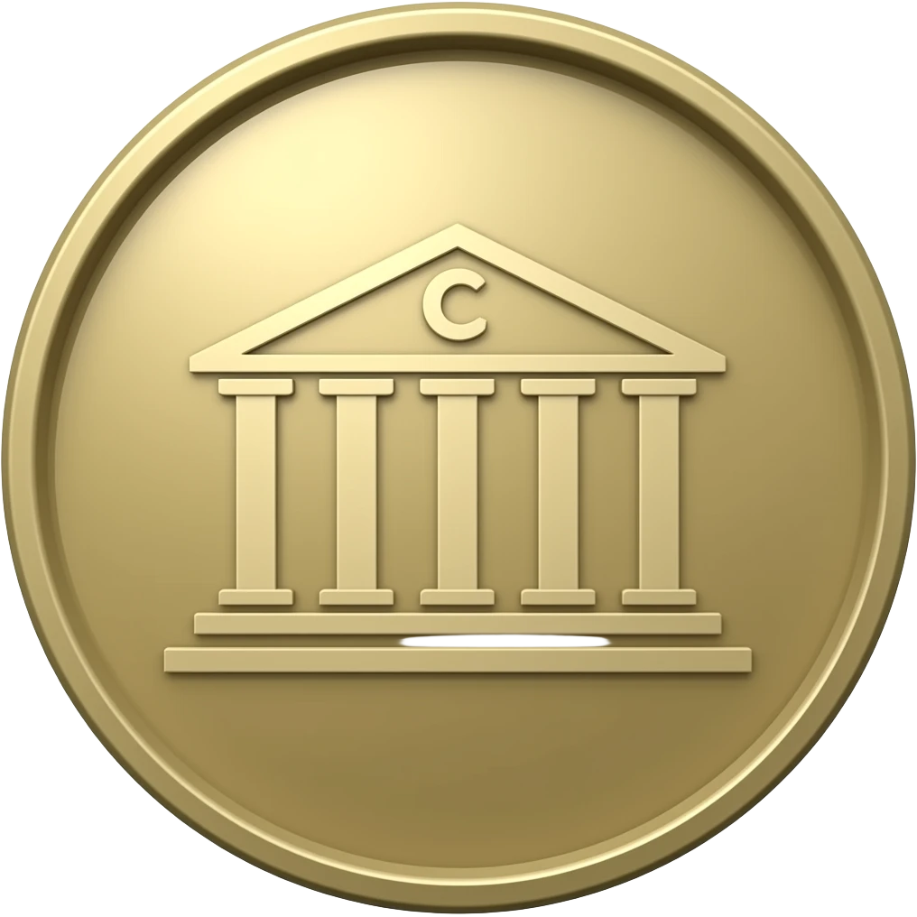 bank symbol on the coin emoji