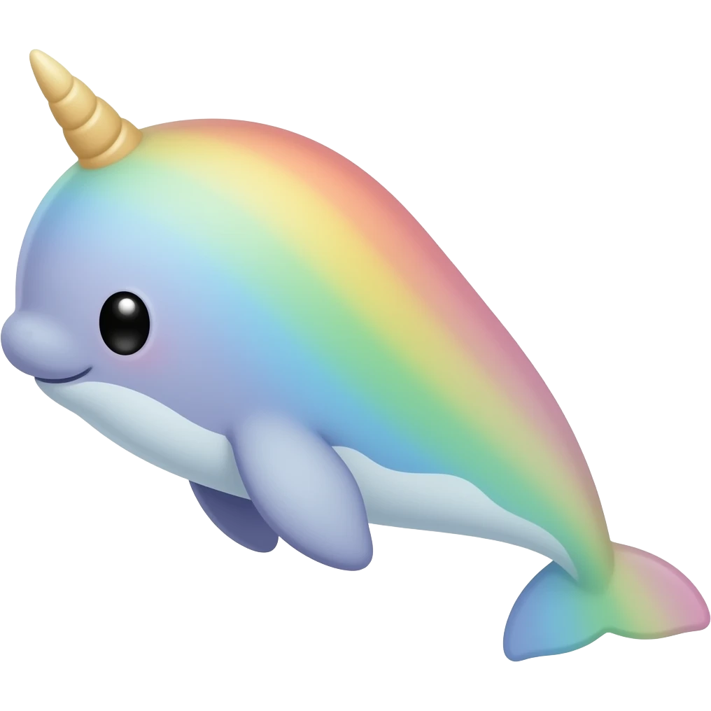 PASTEL RAINBOW NARWHAL emoji