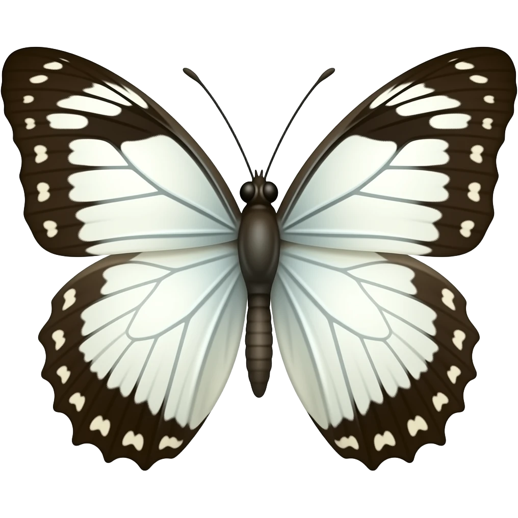 White butterfly with brown mix emoji