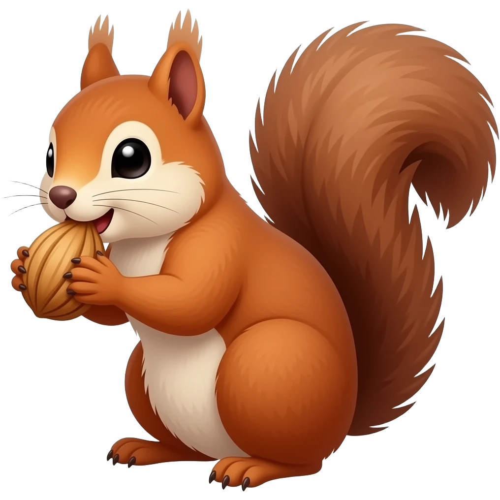Squirrel eating a nut emoji