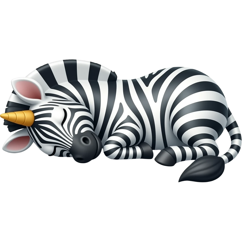 unicorn Zebra lying down Sleeping emoji