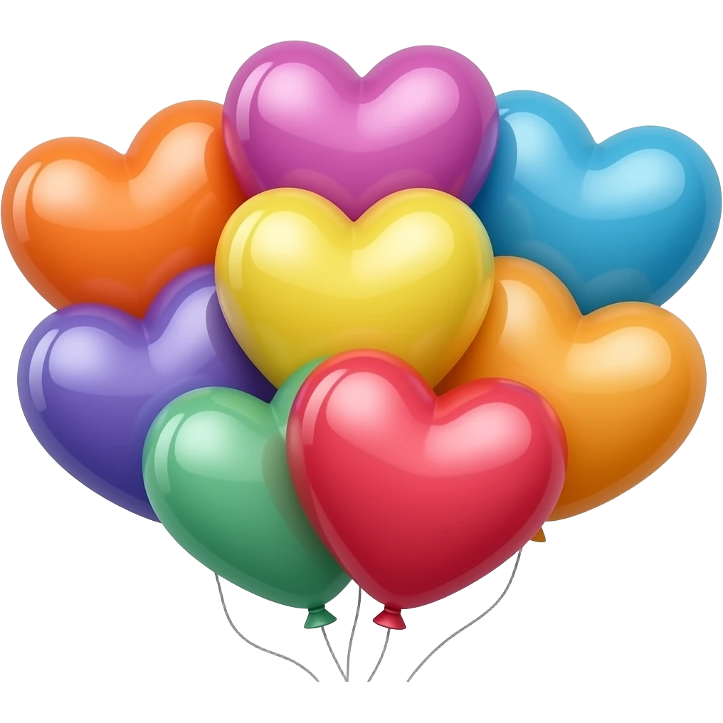 colorful heart balloons emoji