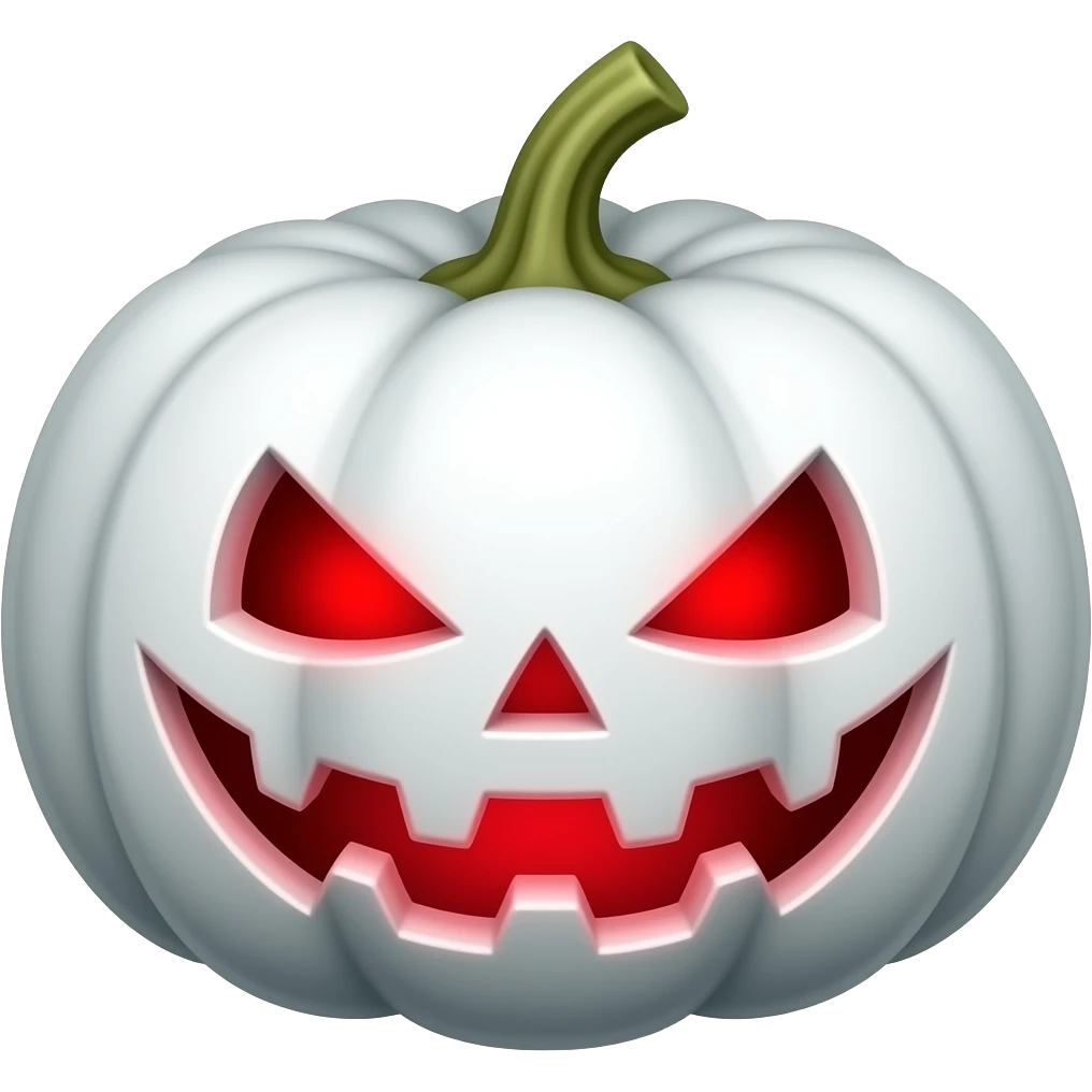Halloween white pumpkin red glow evil emoji