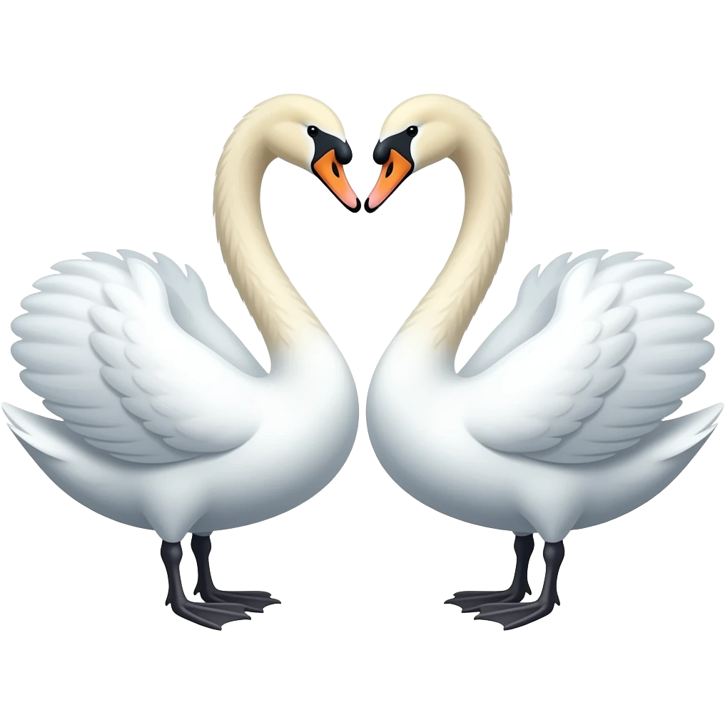 Two swans in love copy paste emoji emoji