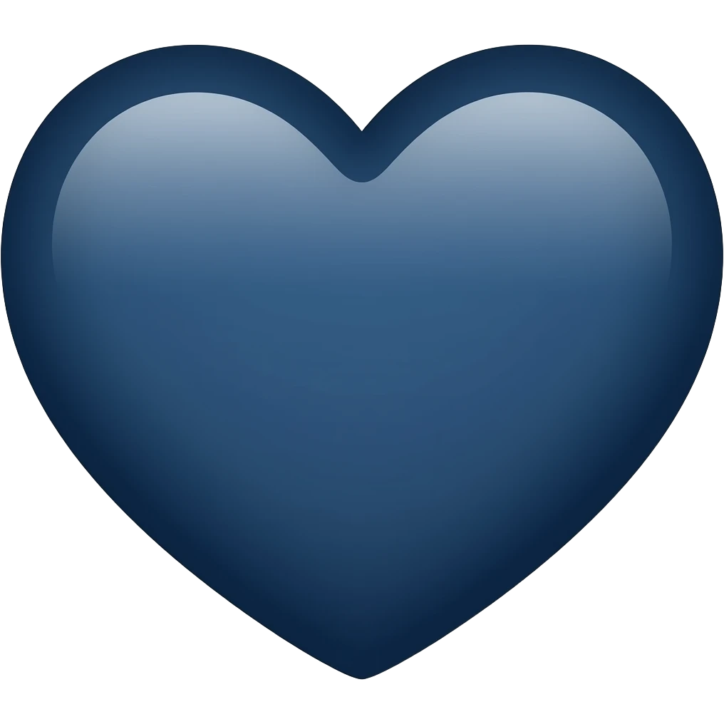 navy blue heart iphone emoji