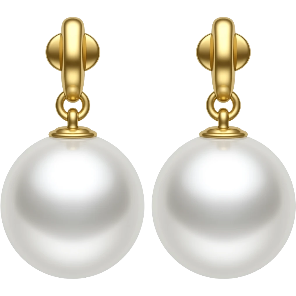 Aesthetic white earing with pearl emoji Generate now pls emoji
