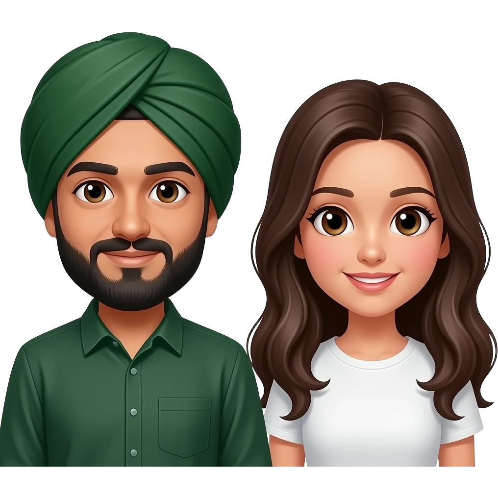 Pakistani guy and white girl emoji