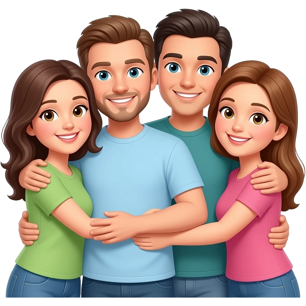обнимашки друзей emoji