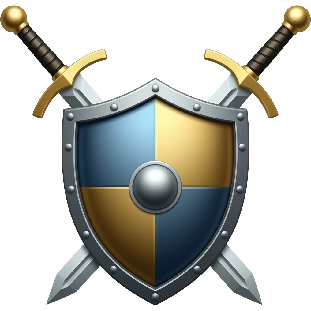 two swords behind a shield emoji