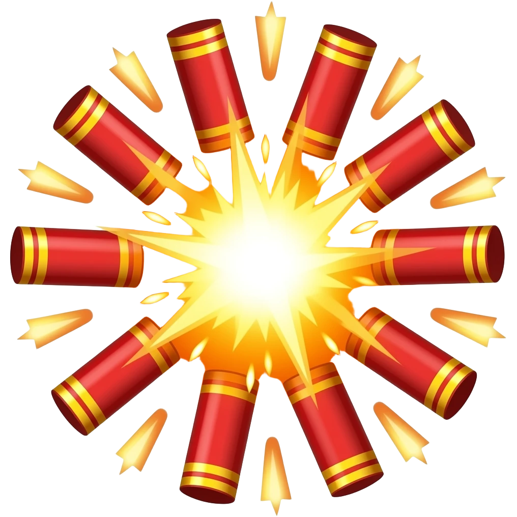 Firecracker exploding emoji