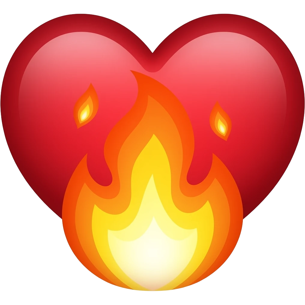 Fogo com coração emoji