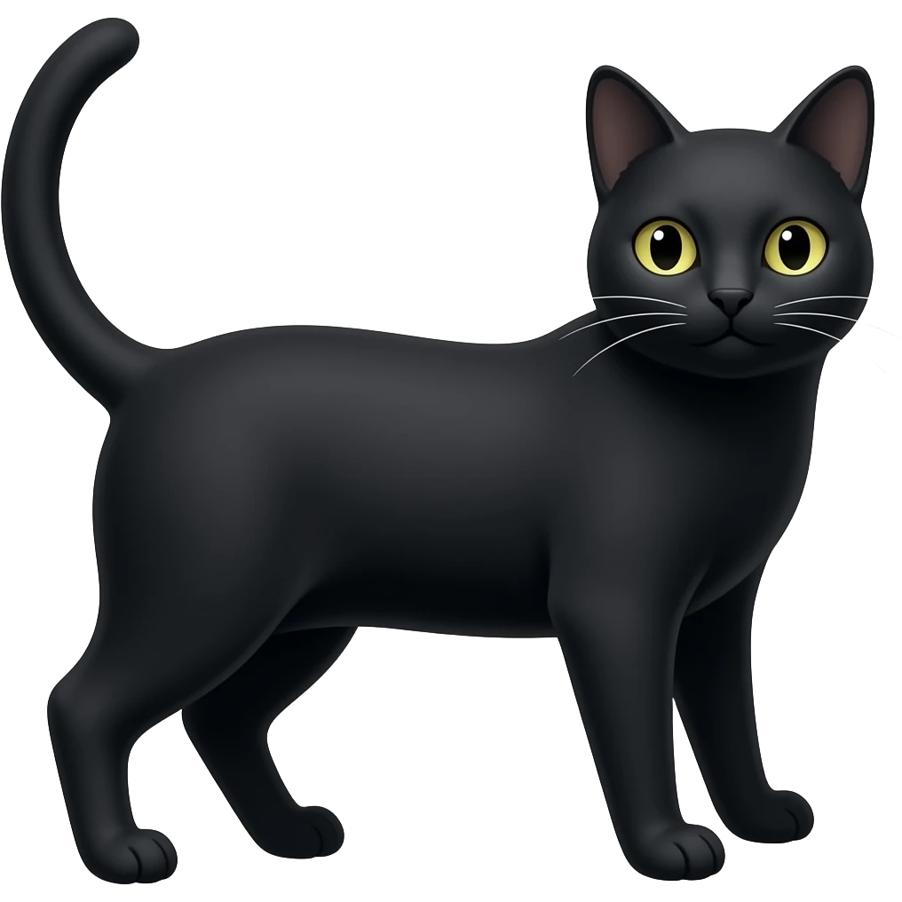 a flat black cat emoji