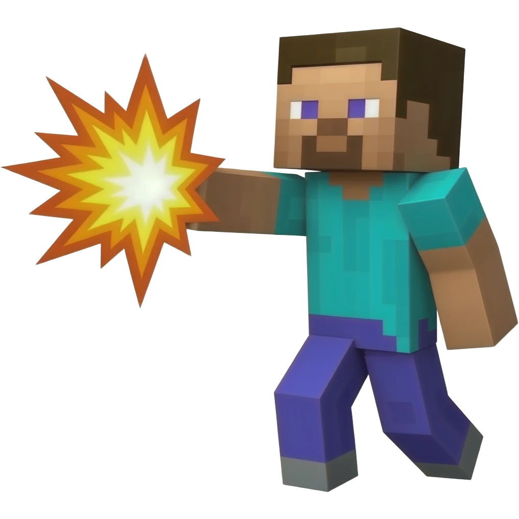 A creeper blowing up emoji