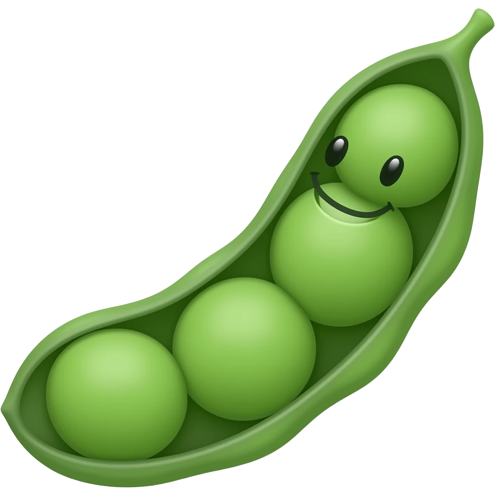an green bean smiling emoji