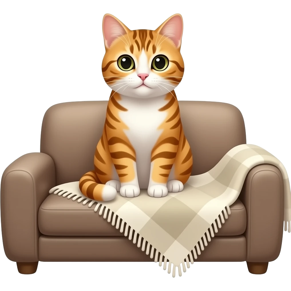 Диван плед кошка emoji