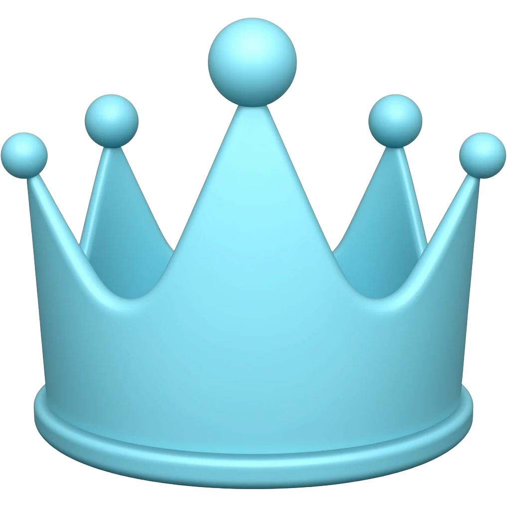 Pastel blue crown emoji