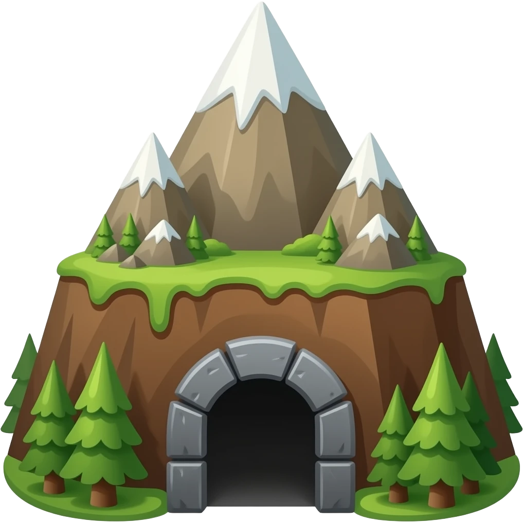 Mines mountain entrance  emoji tile for video game emoji