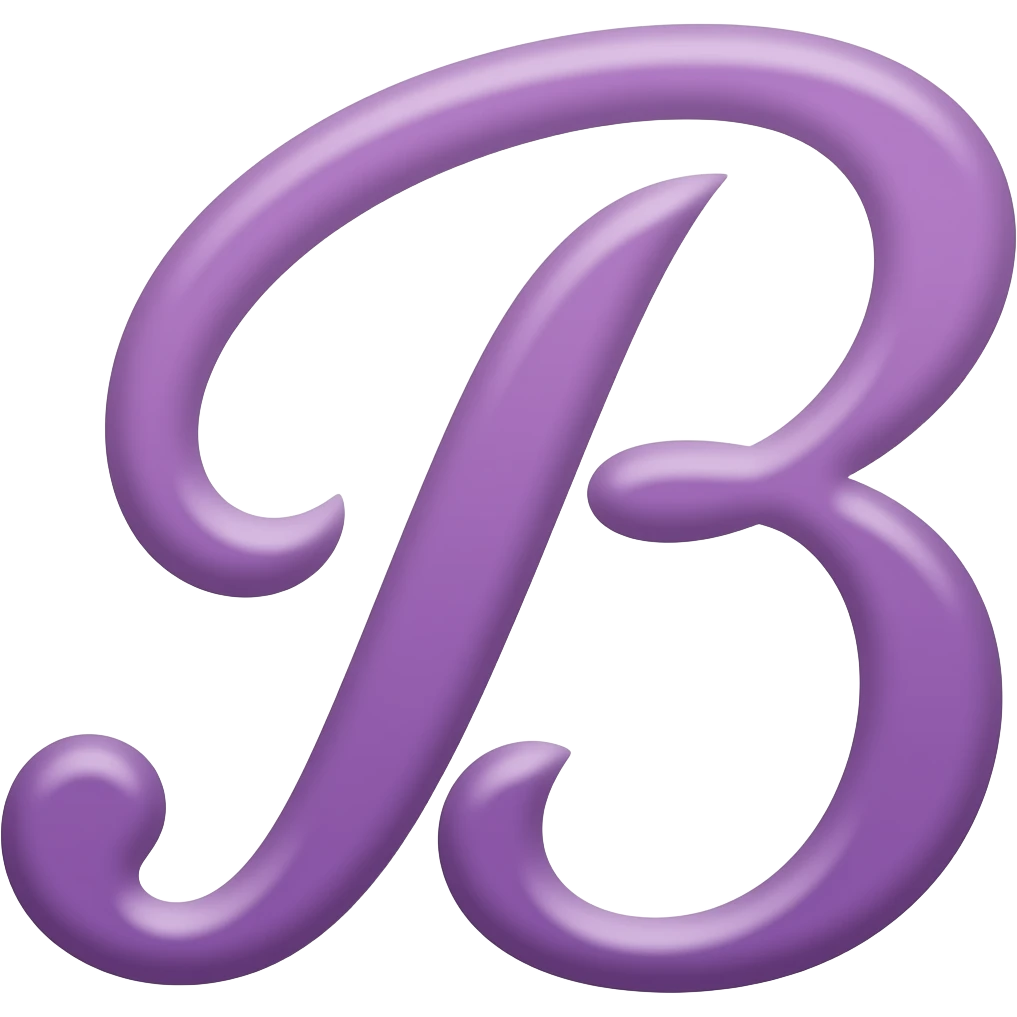 Purple B cursive emoji