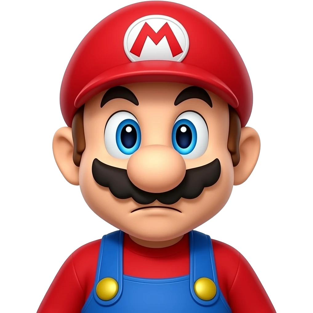 super mario doesn't know yet, close up emoji | AI Emoji Generator