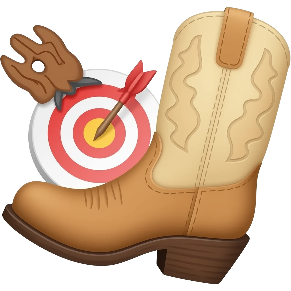 Cowboy boot kicking emoji