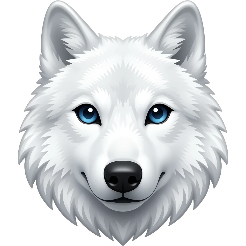 White wolf face emoji