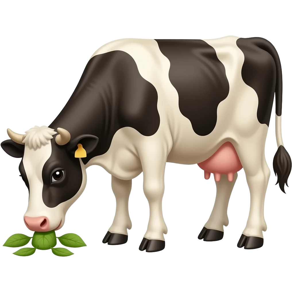 A cow eating a cow emoji