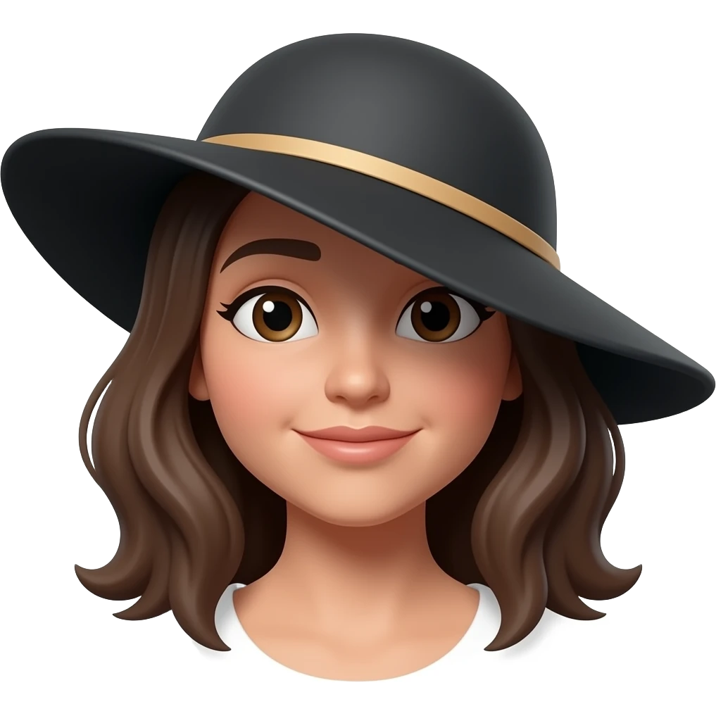 широкополая  черная женская шляпа emoji