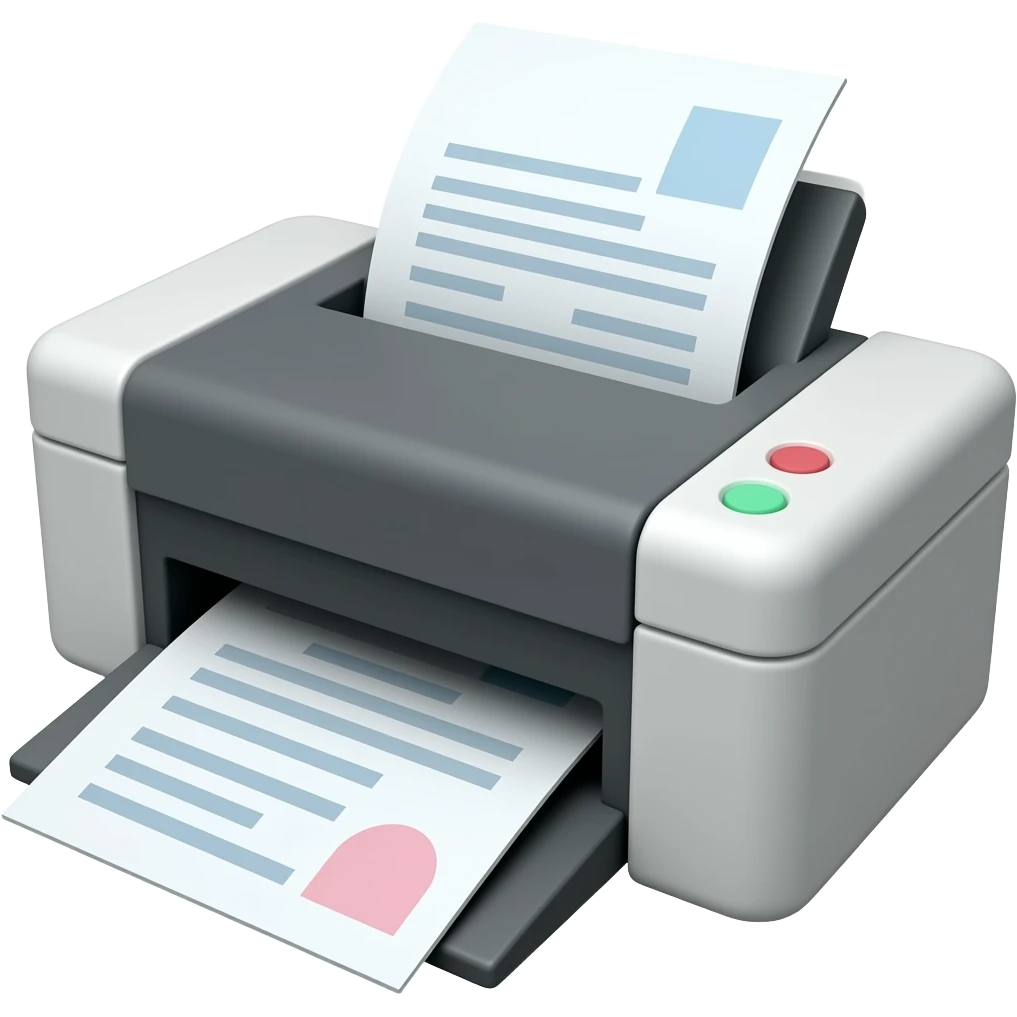 A printer generating a bill emoji