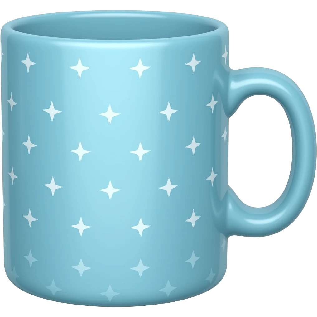 Light blue starry light blue magical mug emoji