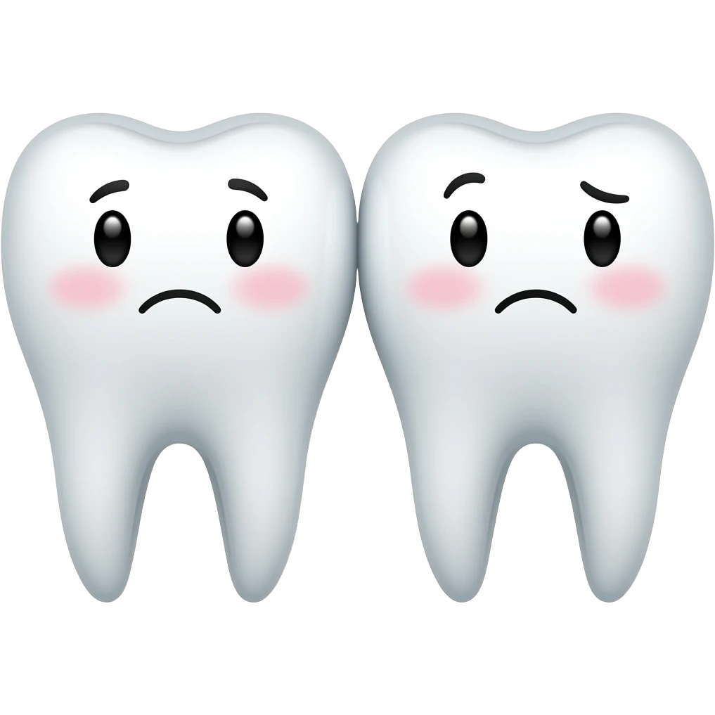 Cute Teeth geeting hated by two clean teeths emoji
